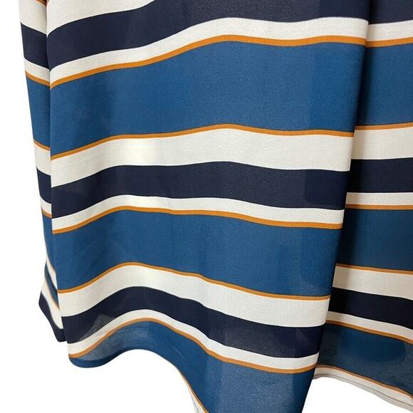 Ann Taylor Factory Womens Striped Long Sleeve V-Neck Career Blouse Top Shirt XL - Picture 6 of 16